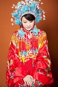 Traditional Chinese wedding dresses are often worn by ghost brides